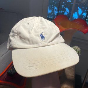 Vintage Polo Ralph Lauren White Hat Leather Strap